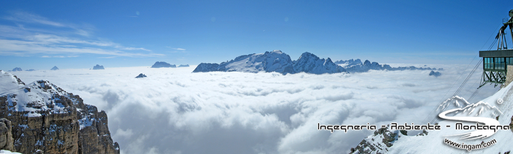 Vista sulla Marmolada 3343m dalla Terrazza Pordoi 2950m